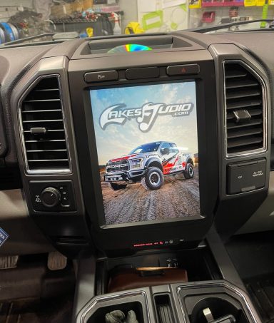 Ford F-150 Dashboard display of a vehicle showing a car-themed digital interface.